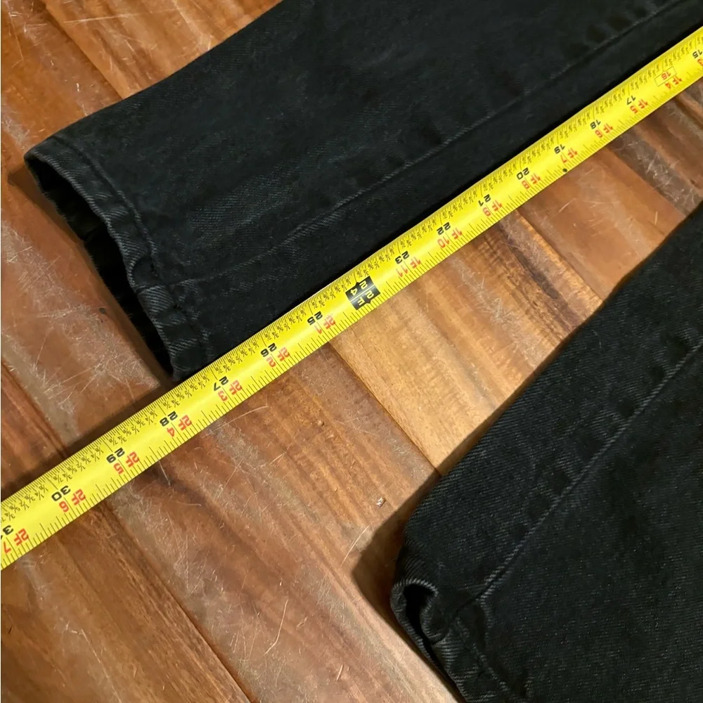 Vintage Bongo Black High Rise Button Fly Jeans Y2K 90s Straight Leg Denim (1134)